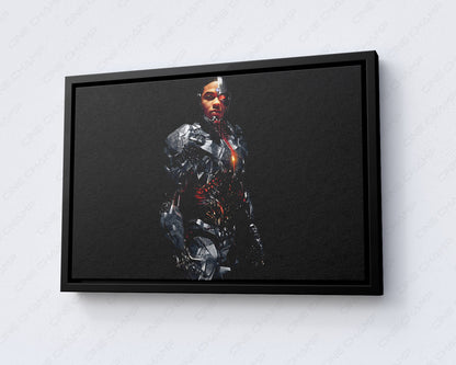 Cyborg Canvas Wall Art with Black Floating Frame for Contemporary Home Decor