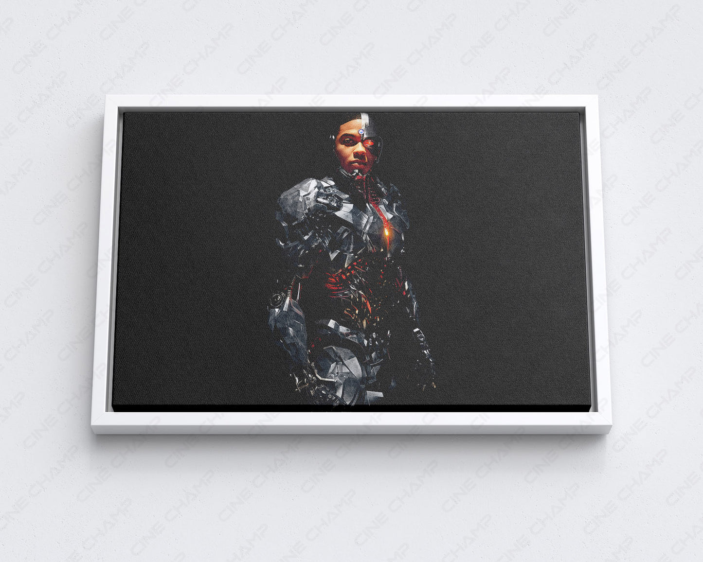Cyborg Canvas Wall Art with White Floating Frame for Elegant Interior Wall Decor