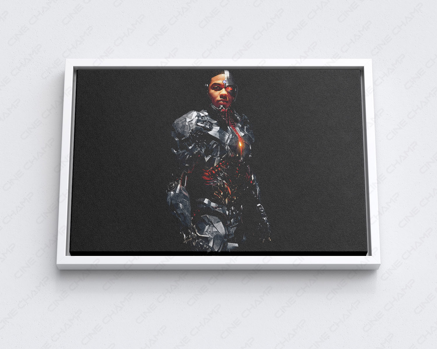 Cyborg Canvas Wall Art with White Floating Frame for Elegant Interior Wall Decor