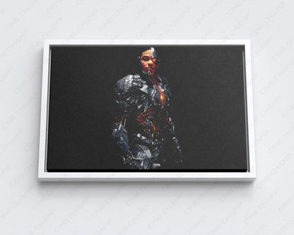 Cyborg Canvas Wall Art with White Floating Frame for Elegant Interior Wall Decor