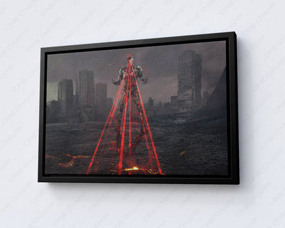 Cyborg Canvas Wall with Black Floating Frame for Contemporary Home Decor