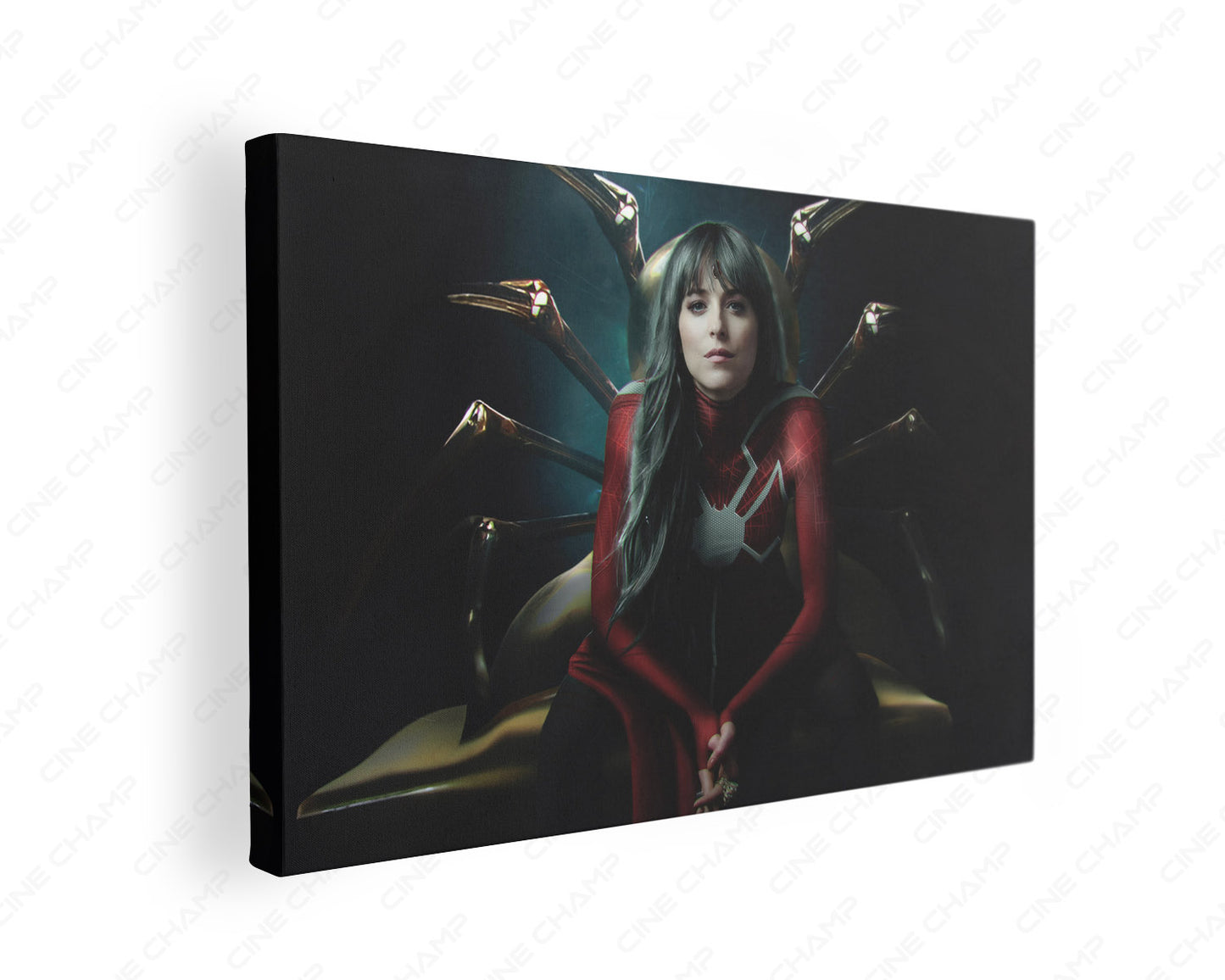 Dakota Johnson in Madame Web Canvas Print Gallery Wrap Featuring Premium Marvel Superhero Movie Wall Art on Stretched Canvas