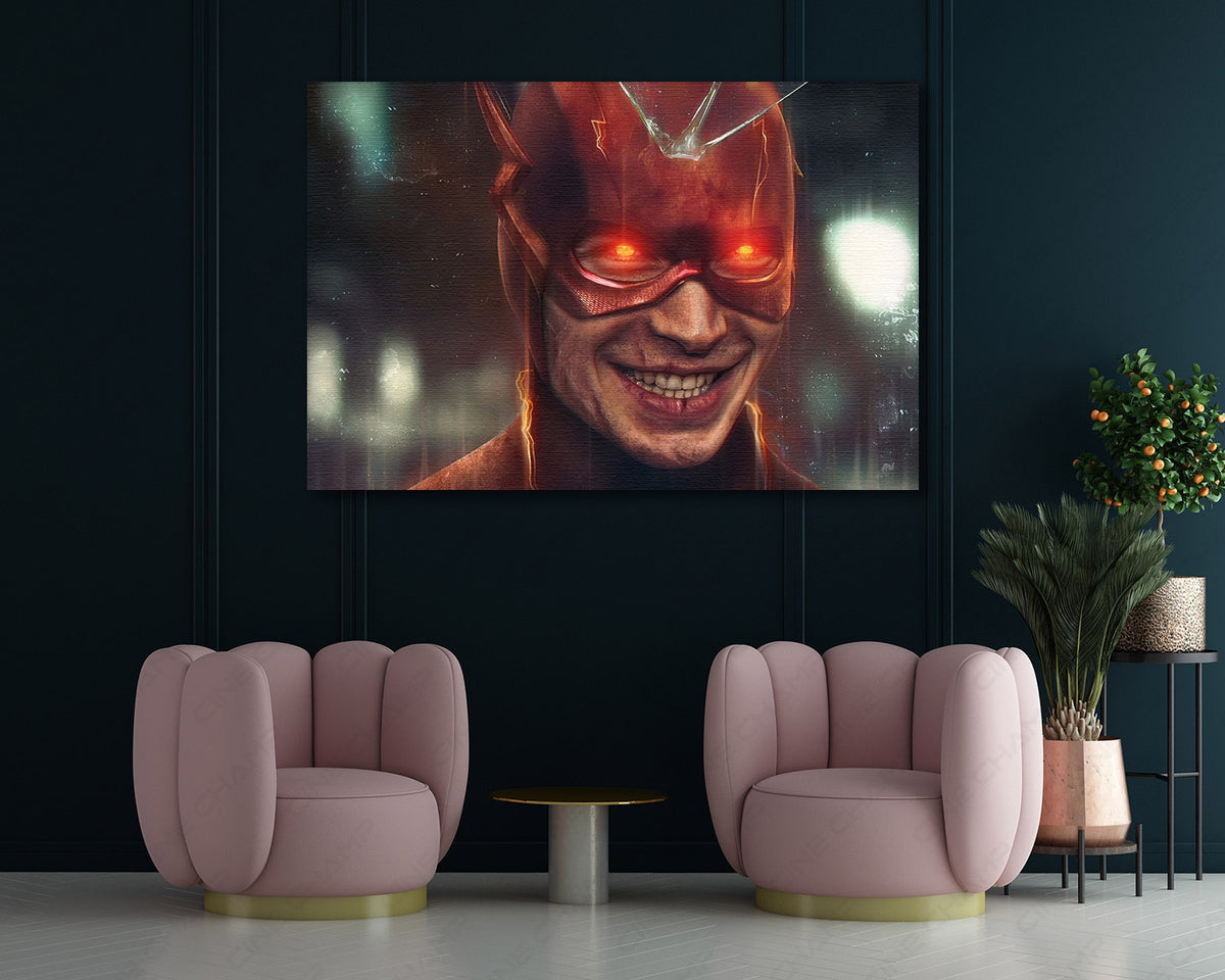 Dark Flash Framed Canvas