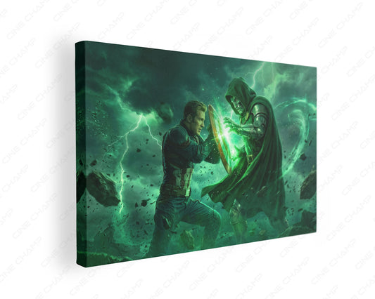 Doctor Doom Captain America hero battle canvas
