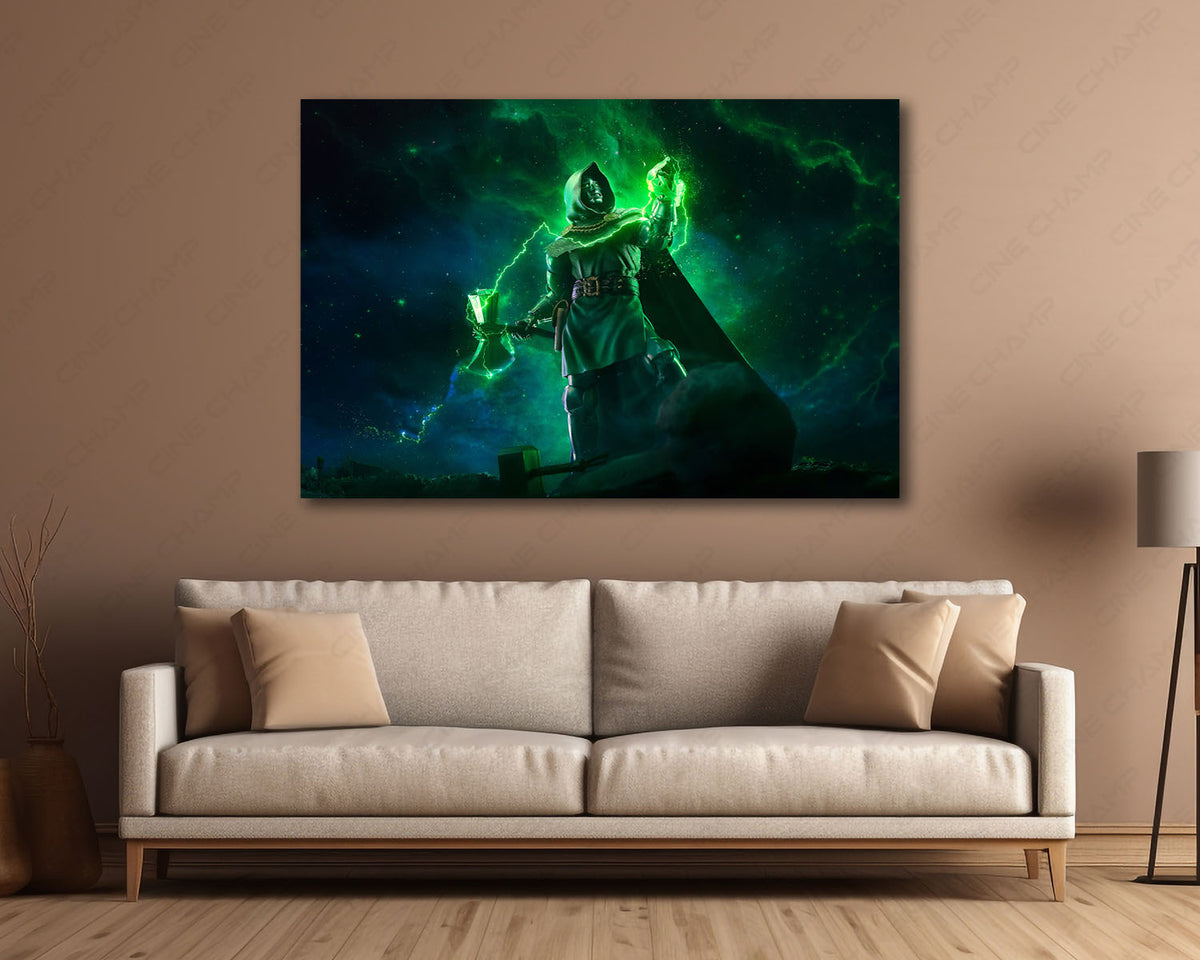Doctor Doom Mjolnir canvas print