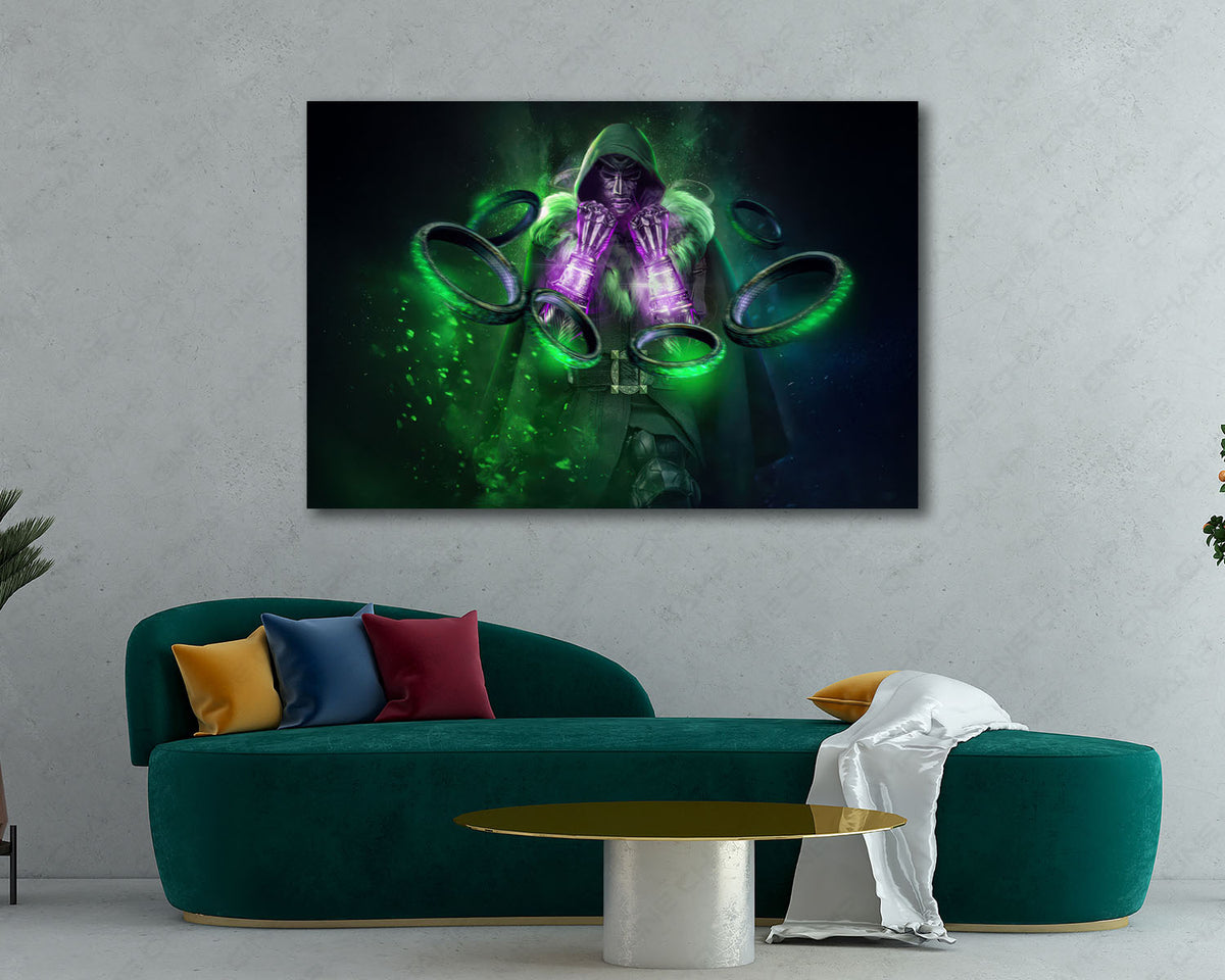 Doctor Doom armored canvas print