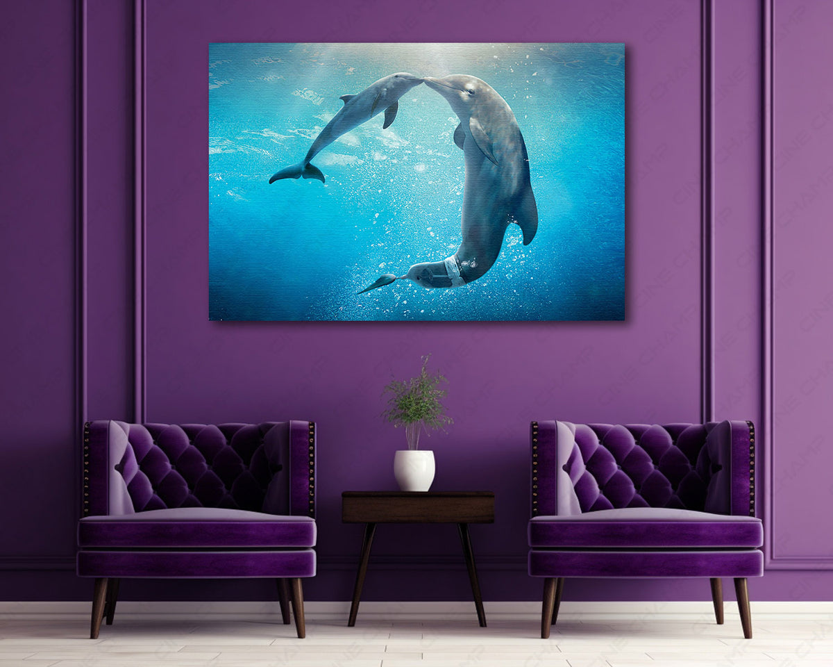 Dolphin Tale marine life canvas artwork