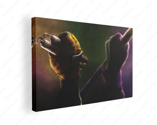 Donatello vs Michelangelo Teenage Mutant Ninja Turtles canvas wall art