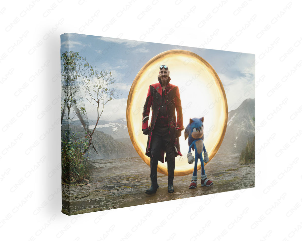 Dr Robotnik and Sonic canvas wall art
