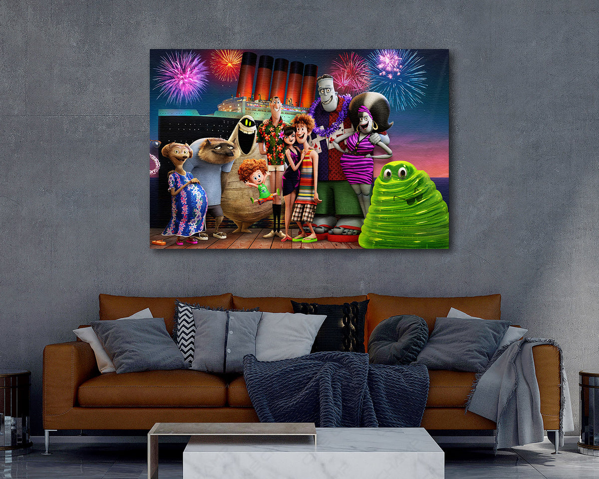 Hotel Transylvania 3 canvas for kids roomDracula monster family canvas wall art