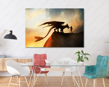 Dragon adventure canvas for gaming room
