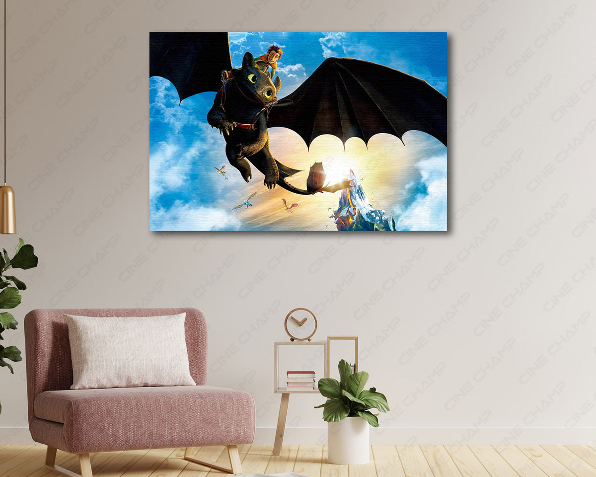 Dragon adventure wall art for bedroom