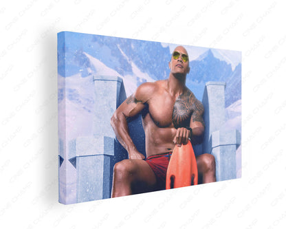Dwayne Johnson Baywatch Canvas Wall Art