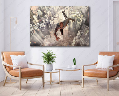 Dwayne Johnson Skyscraper canvas print
