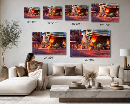 Elemental Movie Canvas Wall Art Available in Multiple Sizes for Home, Office, and Movie Room Decor