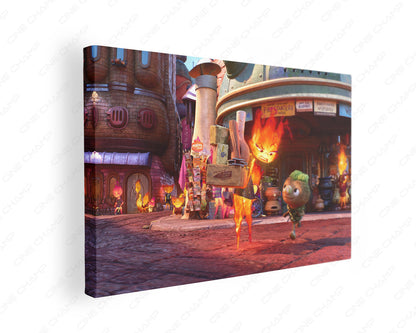 Elemental Movie Canvas Wall Art Gallery Wrap Featuring Animated Fantasy Movie Artwork