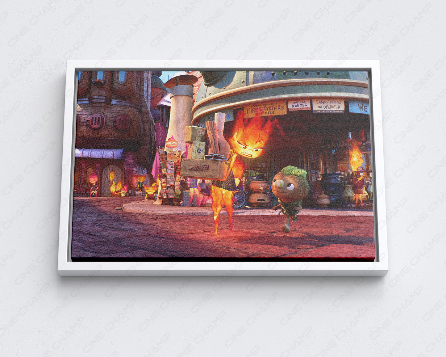 Elemental Movie Canvas Wall Art with Black Floating Frame for Stylish Home Decor