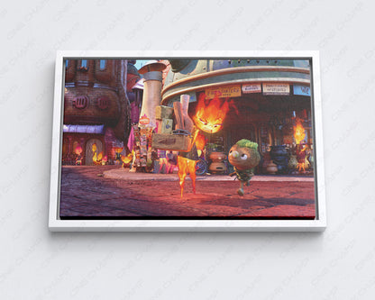 Elemental Movie Canvas Wall Art with Black Floating Frame for Stylish Home Decor