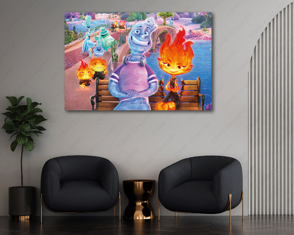Ember and Wade Elemental canvas print