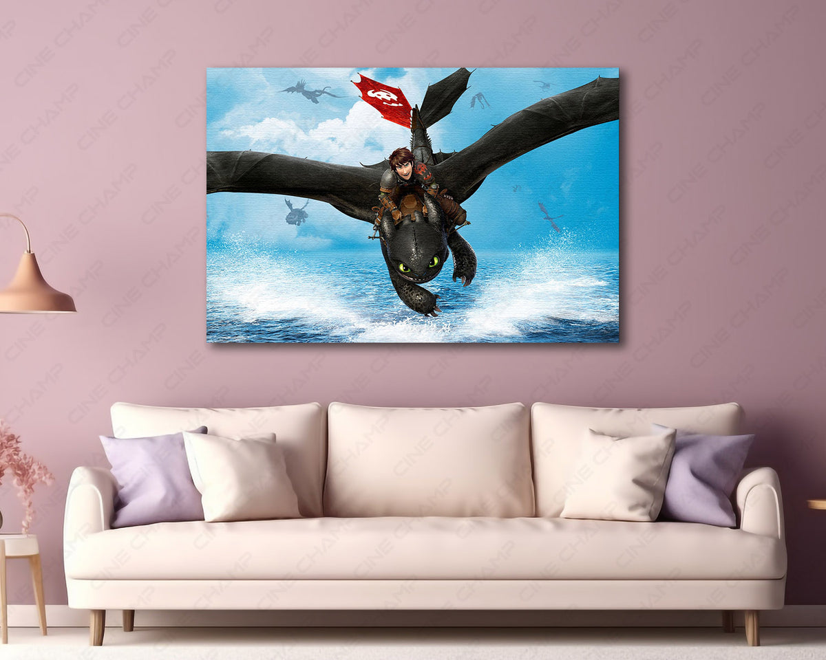 Epic Toothless dragon canvas print