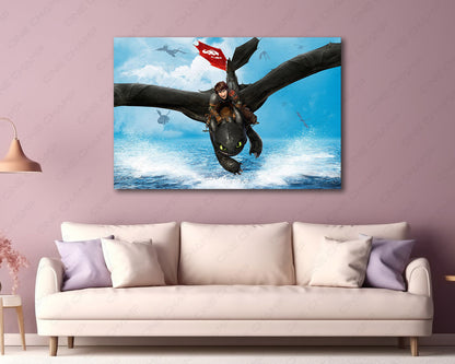 Epic Toothless dragon canvas print