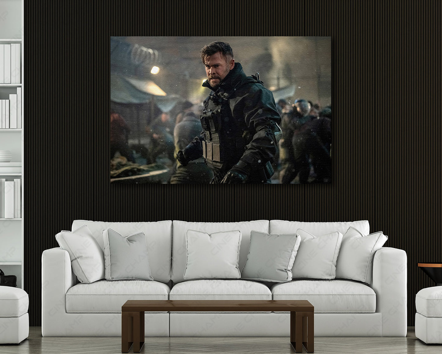 Extraction 2 Canvas Print Displayed in a Contemporary Living Room Interior