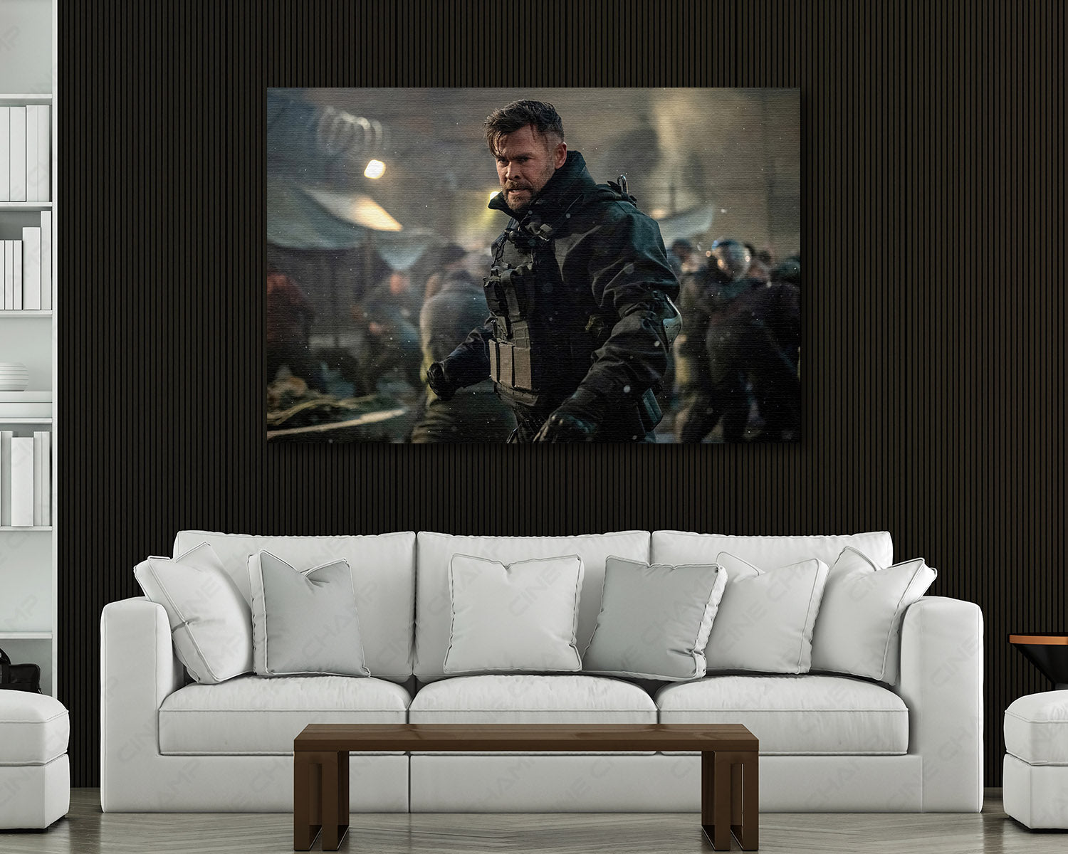 Extraction 2 Canvas Print Displayed in a Contemporary Living Room Interior