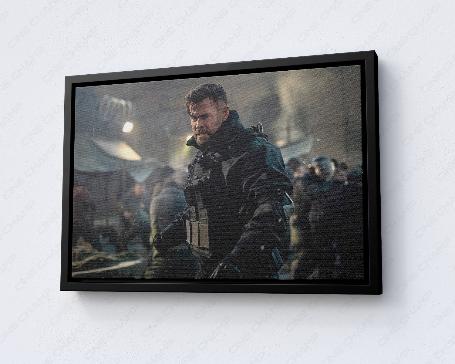 Extraction 2 Canvas Print with Black Floating Frame for Modern Home and Entertainment Room Decor