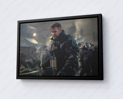 Extraction 2 Canvas Print with Black Floating Frame for Modern Home and Entertainment Room Decor