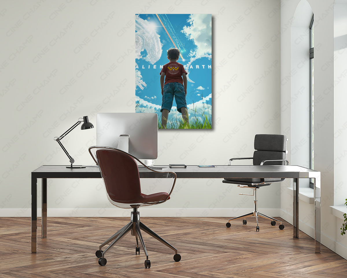 Extraterrestrial landscape canvas for gaming room decor