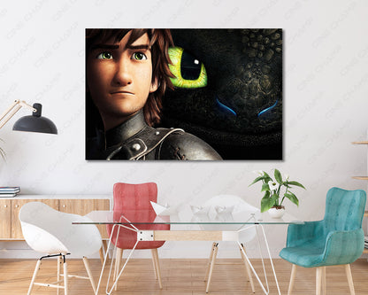 Fantasy dragon canvas for kids room