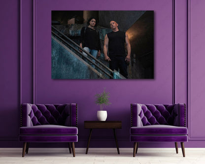 Fast and Furious couple canvas artwork