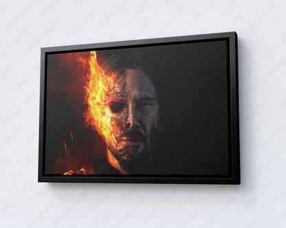 Fiery Ghost Rider Superhero Wall Art