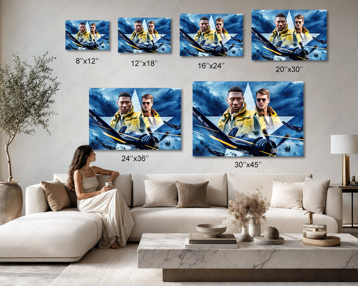 Fighter jet canvas wall art