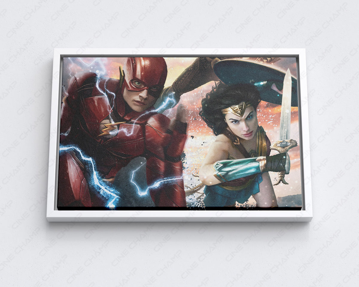 Flash And Wonder Woman Superhero Art