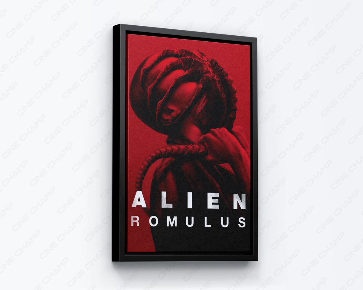 Framed Alien Romulus movie canvas for a home theater