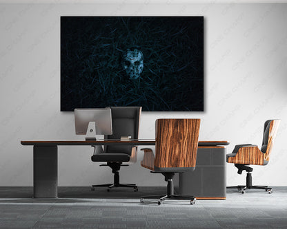 Friday the 13th Jason Mask Canvas Wall Art Horror Movie Print