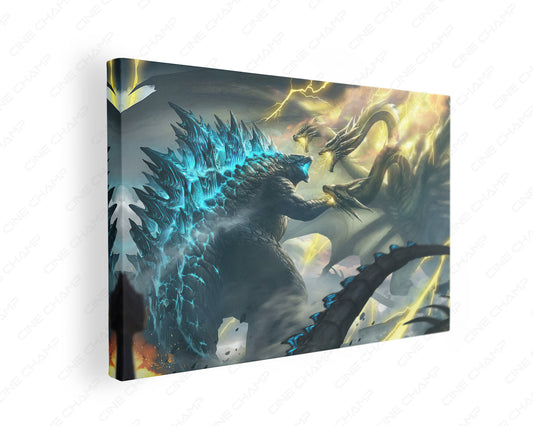 Ghidorah vs Godzilla King of the Monsters canvas wall art