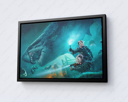 Giant Megalodon Cinematic Canvas Artwork