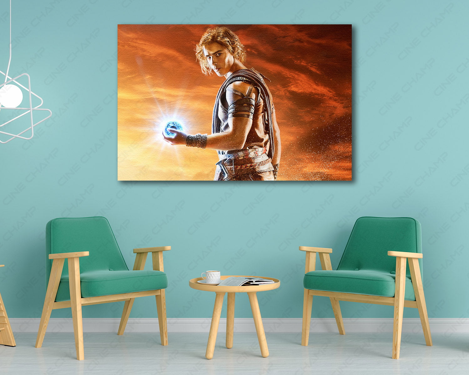 Gods of Egypt Canvas Print Displayed in a Modern Living Room