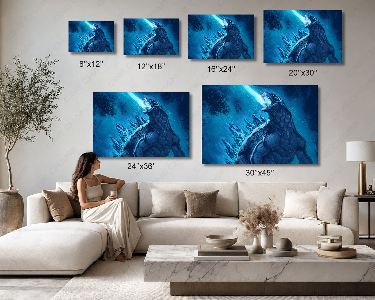 Godzilla King of the Monsters Canvas Print Monster Movie Wall Art