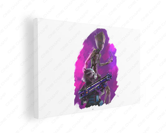 Groot and Rocket Avengers Infinity War canvas wall art