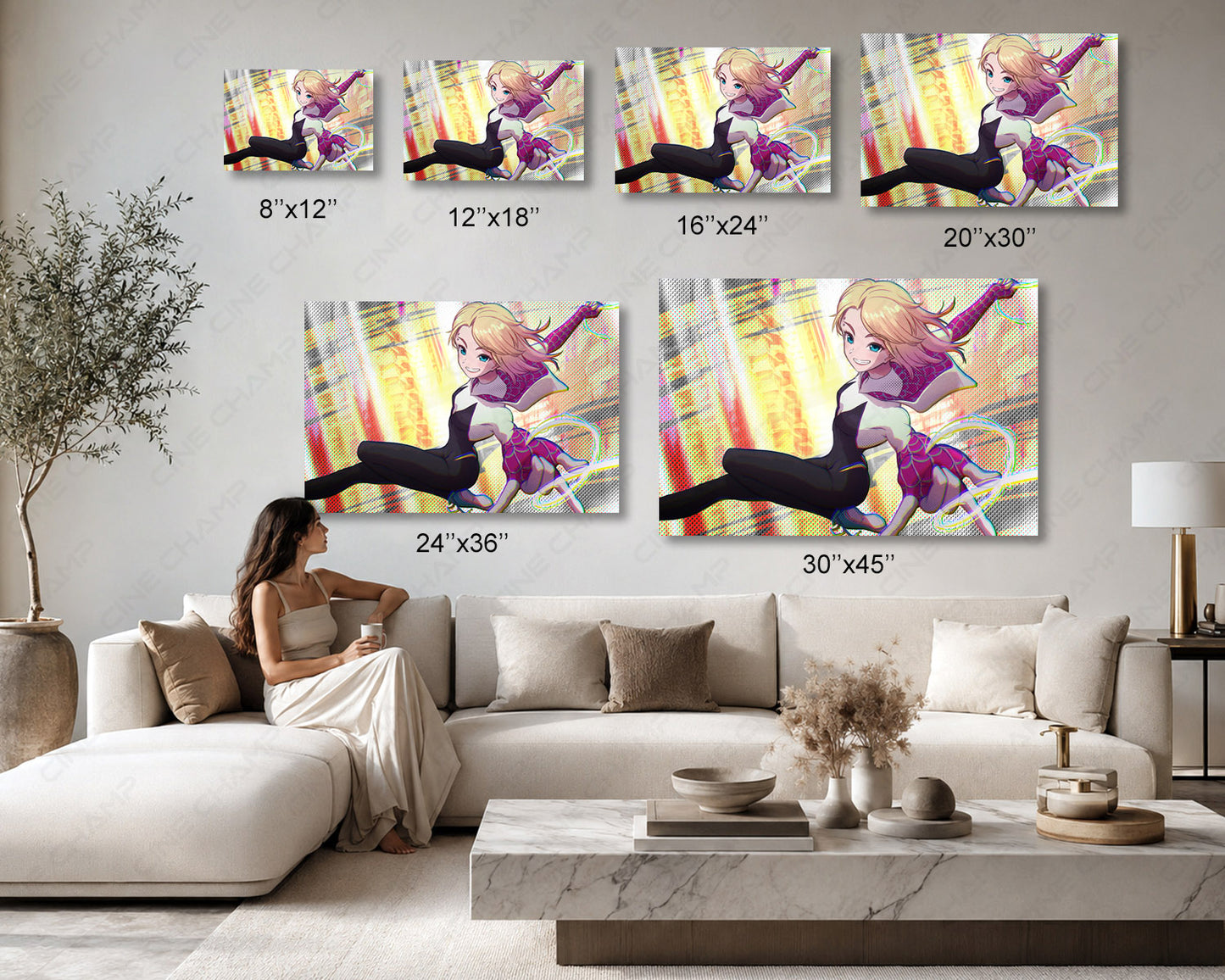 Gwen Stacy Canvas Print Spider-Verse Canvas Wall Art