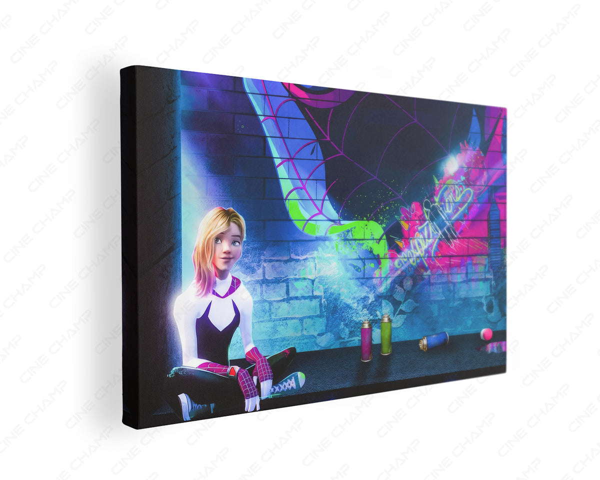 Gwen Stacy graffiti canvas wall art