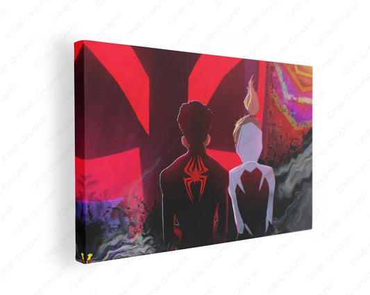 Gwen and Miles Spider Man Across the Spider Verse canvas wall art
