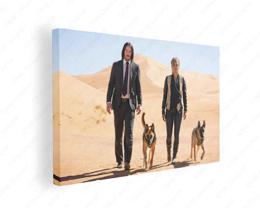 Halle Berry and John Wick canvas wall art