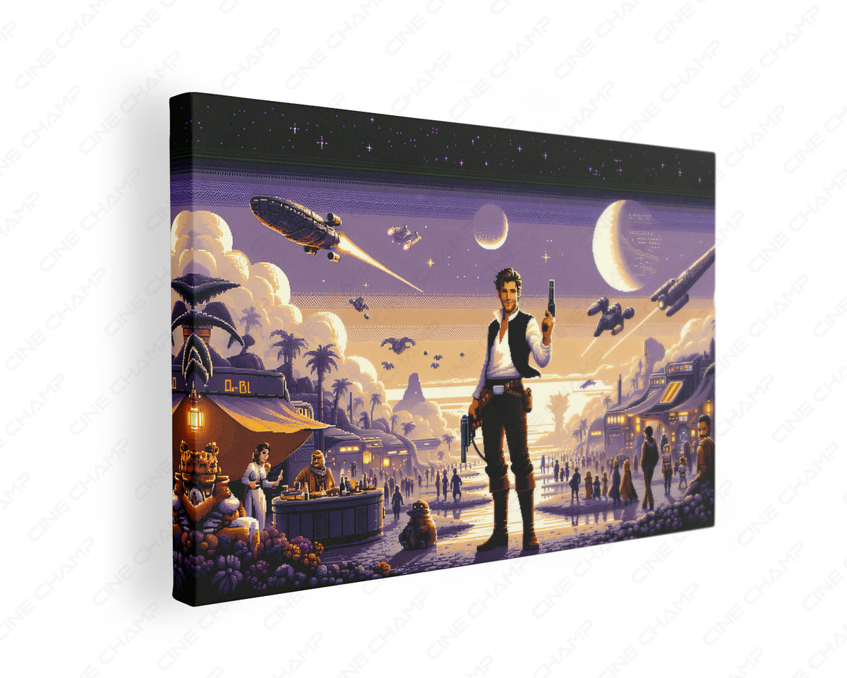 Han Solo pixel art canvas print