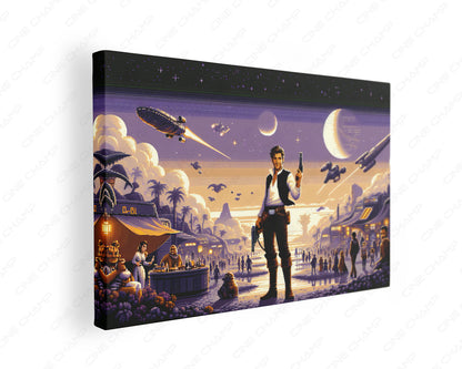 Han Solo pixel art canvas print