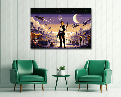 Han Solo pixelated sci fi artwork