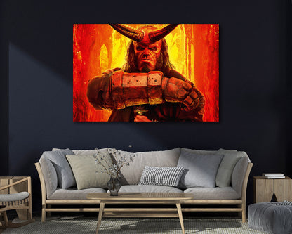 Hellboy Reborn dark fantasy wall art